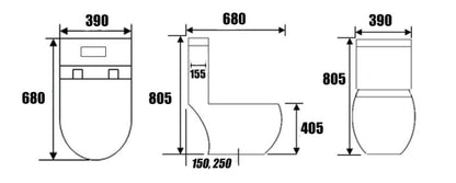 Baron W898 One Piece Toilet Bowl (Tornado Flush)