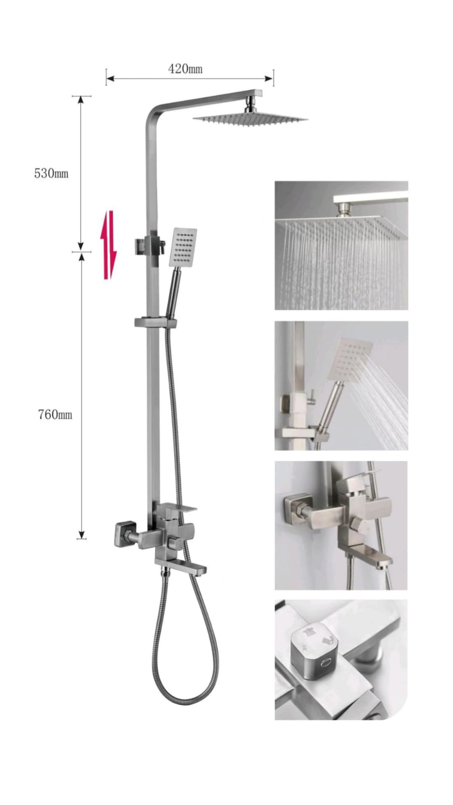 RICO 30402-7 RAINSHOWER SET