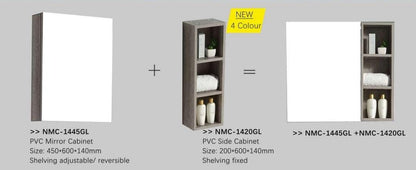 Nexus 65cm Mirror Cabinet (Grey Linen)