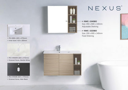 Nexus 80cm Basin Cabinet (Beige Oak)