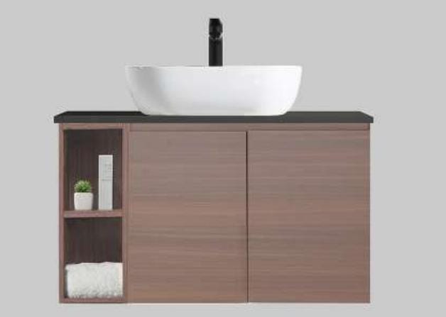Nexus 80cm Basin Cabinet (Brown Walnut)