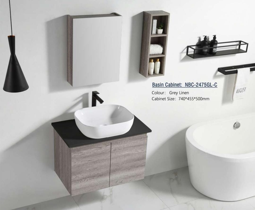 Nexus 75cm Basin Cabinet (Grey Linen)