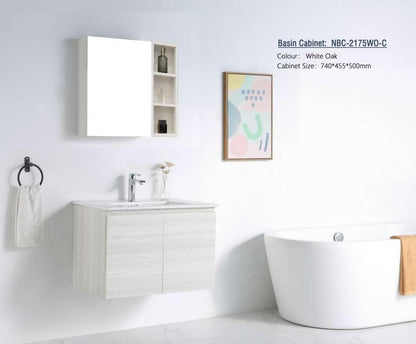 Nexus 75cm Basin Cabinet (White Oak)