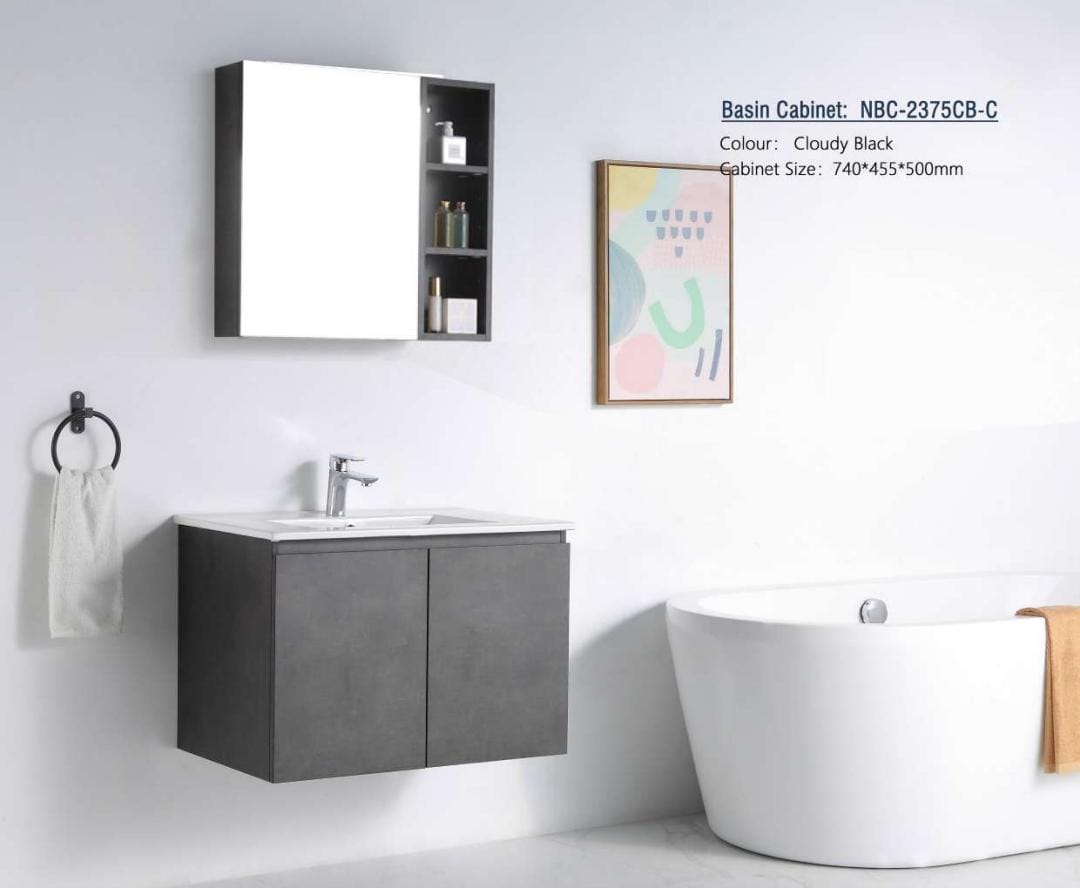 Nexus 75cm Basin Cabinet (Cloudy Black)