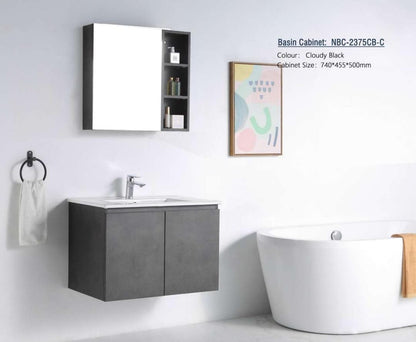 Nexus 75cm Basin Cabinet (Cloudy Black)