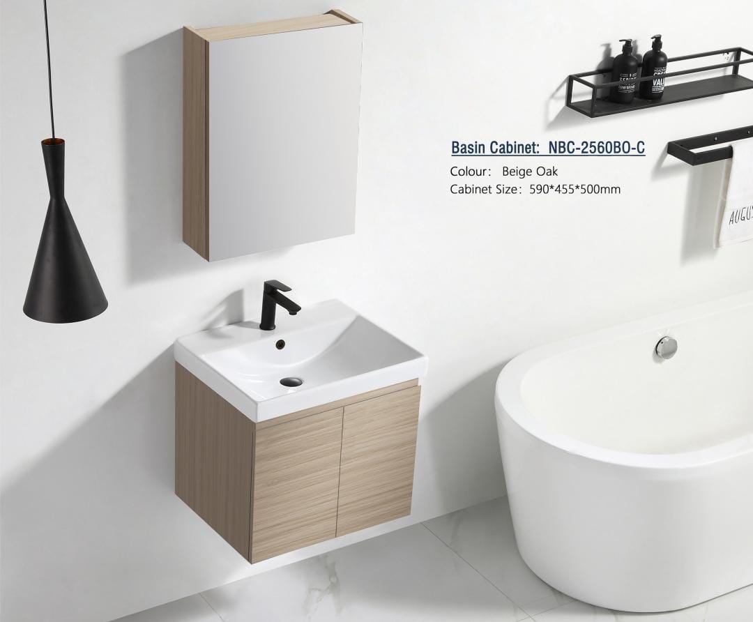 Nexus 60cm Basin Cabinet (Beige Oak)