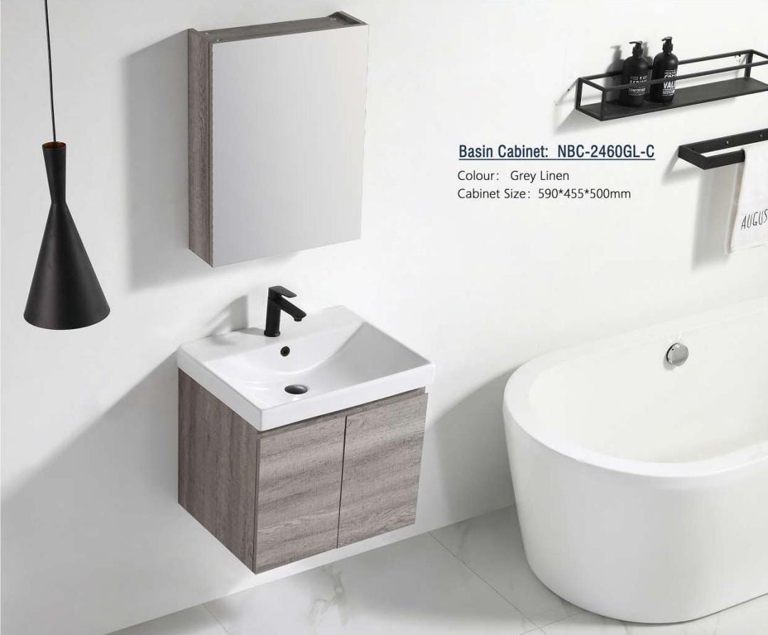 Nexus 60cm Basin Cabinet (Grey Linen)
