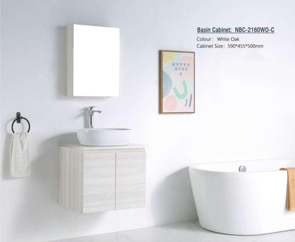 Nexus 60cm Basin Cabinet (White Oak)