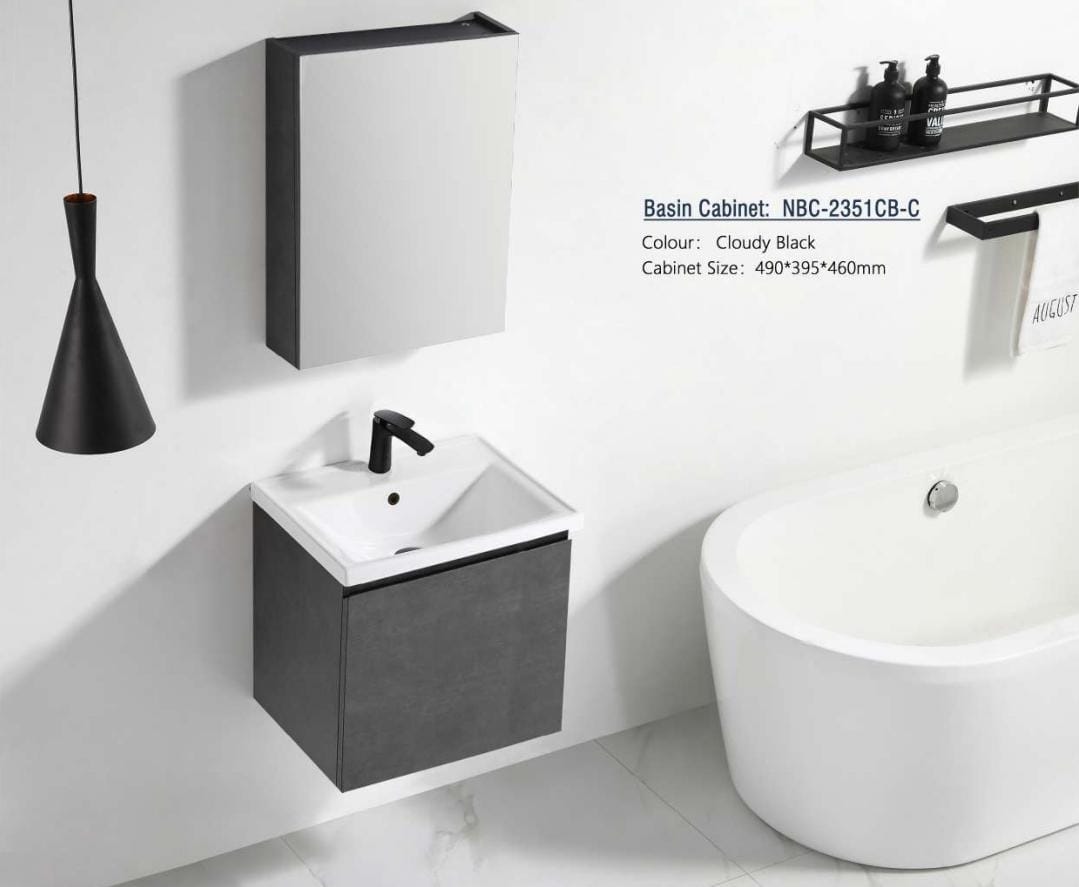 Nexus 50cm Basin Cabinet (Cloudy Black)