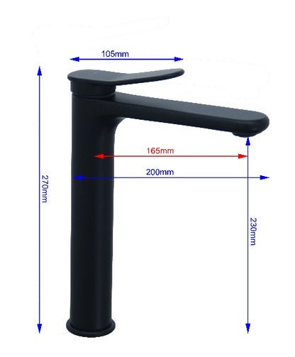 Fidelis FT-7102C BK Tall Basin Tap