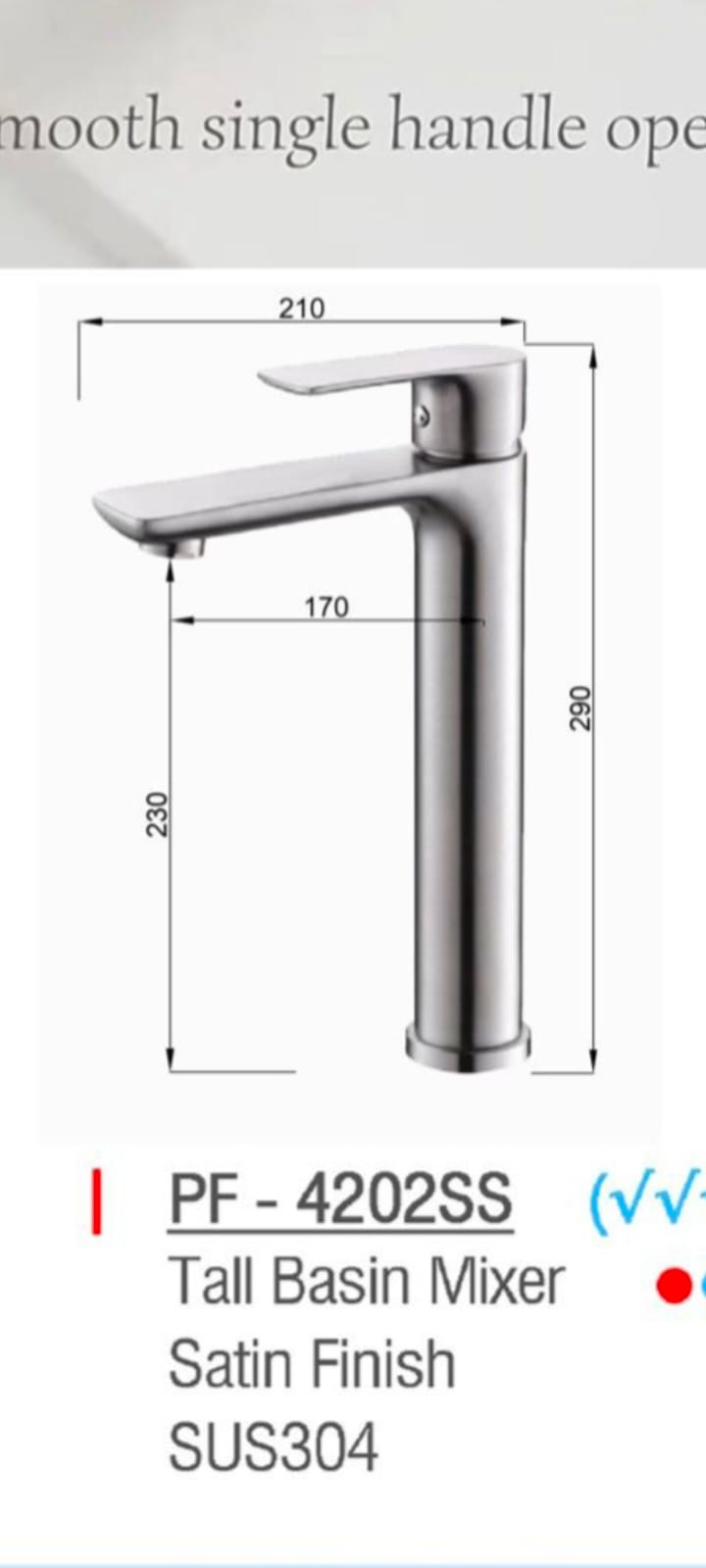 ZAFFIRO PF-4202SS MIXER TAP