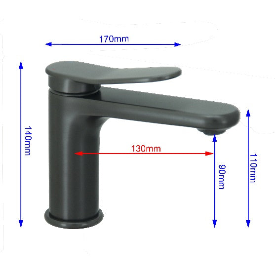Fidelis FT-7101-HGM Mixer Basin Tap (Gun Metal)