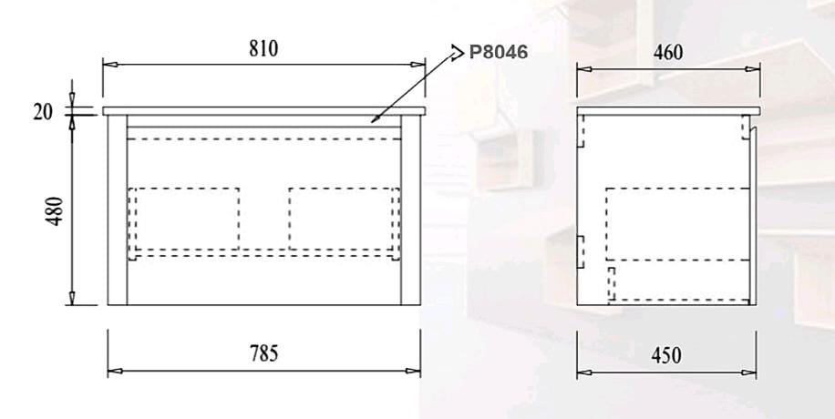 Aalto P8046 Basin Cabinet (80CM)