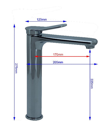 Fidelis FT-7102 Chrome Tall Mixer Tap