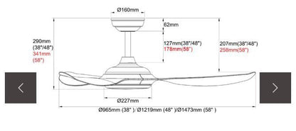 Acorn DC-368 CO With Light Ceiling Fan