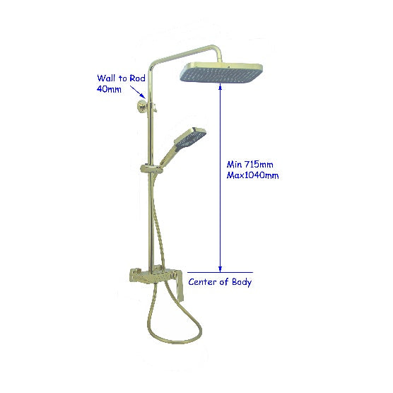 Fidelis FT-7188 Shining Gold Piano design Rain shower set
