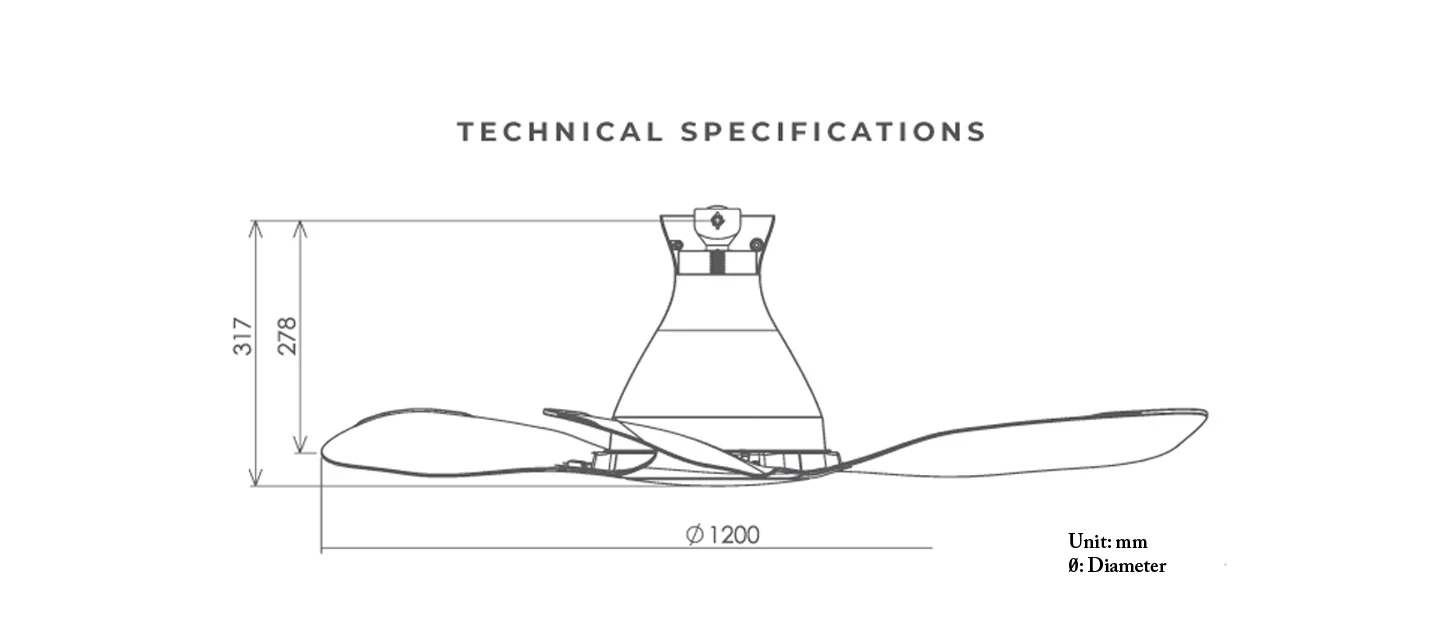 KDK E48GP With Light Ceiling Fan (WHITE)