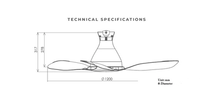 KDK E48GP With Light Ceiling Fan (WHITE)