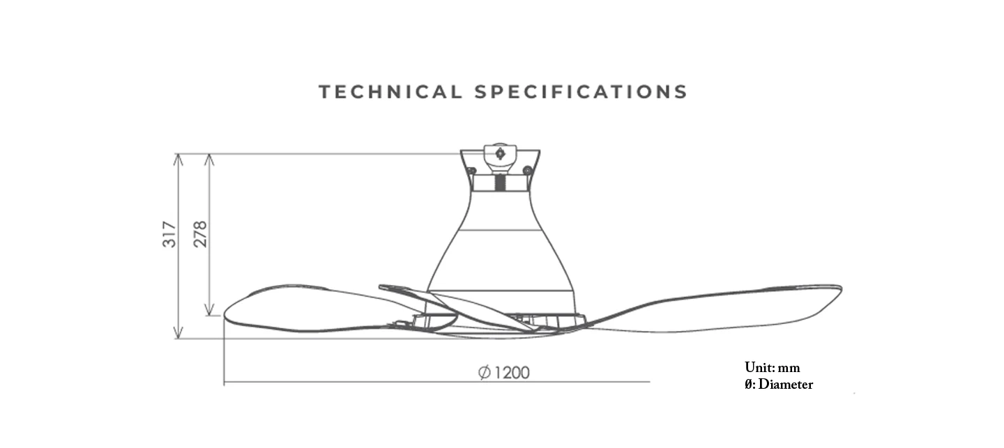 KDK E48HP No Light Ceiling Fan (BROWN)