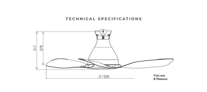 KDK E48HP No Light Ceiling Fan (BROWN)