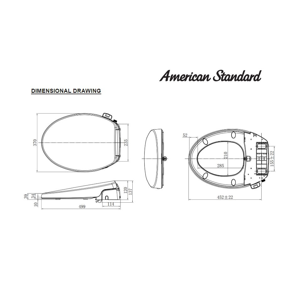 American Standard CL6001E-6D Manual Bidet Seat Cover
