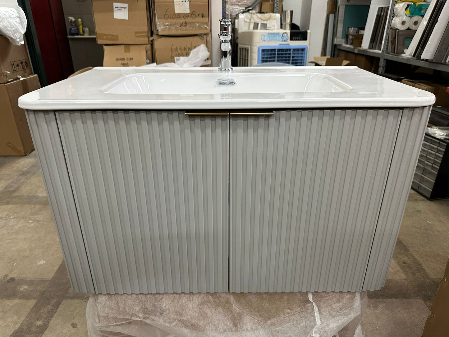 Dusche 2008103FGY 80cm Basin Cabinet - (Fluted Grey)