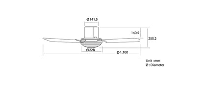 KDK M40MS No Light Ceiling Fan (WHITE)