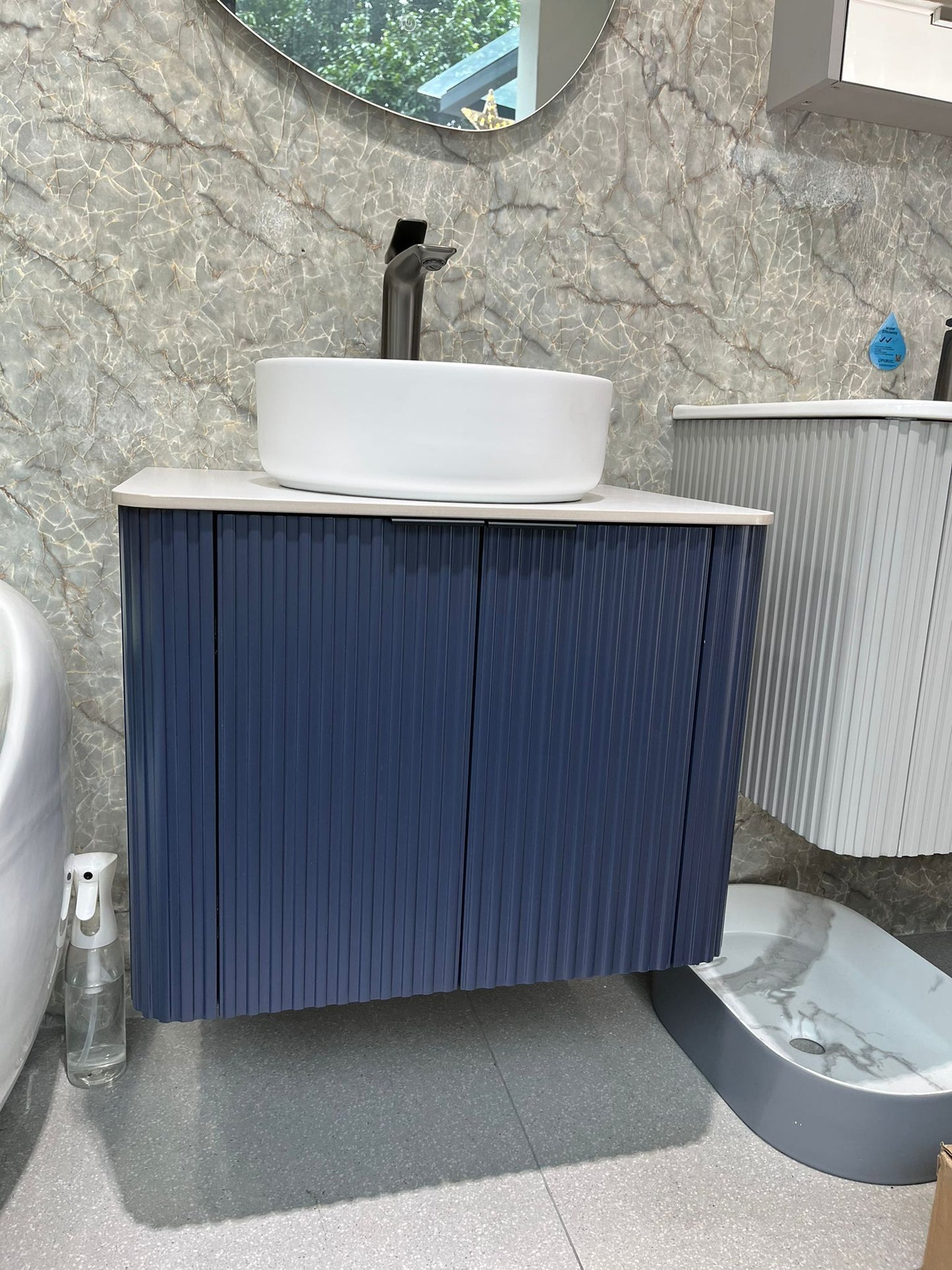 Dusche 2006103FNB 60cm Basin Cabinet - (Fluted Navel Blue)