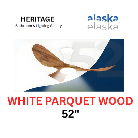 Alaska CURAH 52″ Ceiling Fan With 20W LED RGB (White Parquet Wood)