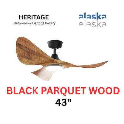 Alaska BURA 43" Ceiling Fan With 20W LED RGB (Black Light Wood)
