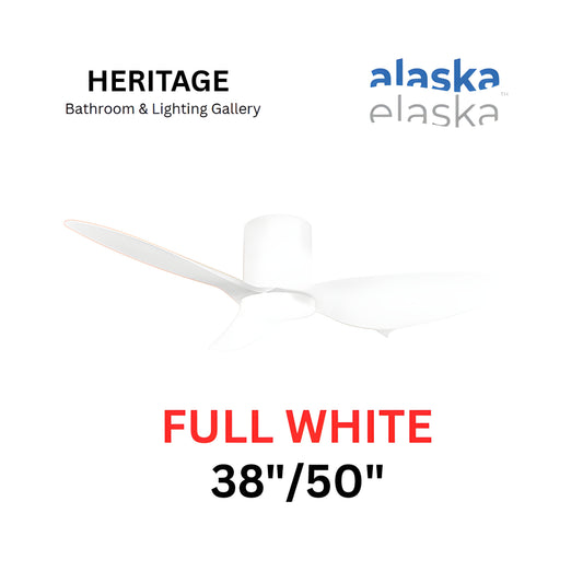 Alaska Aspen III 38"/50" Ceiling Fan With 20W LED RGB (Matt White)