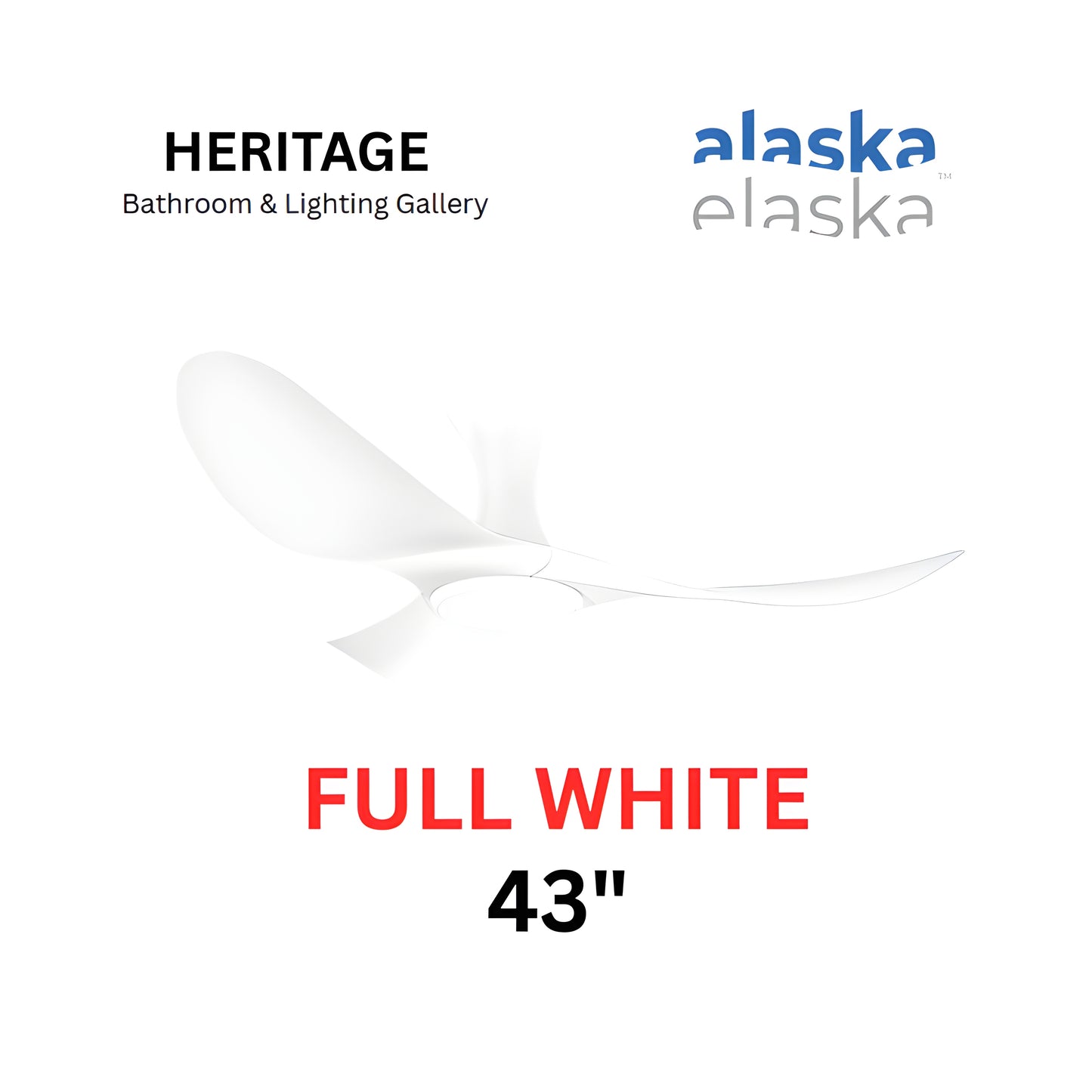 Alaska Burah 43" Ceiling Fan With 20W LED RGB (Matt White)