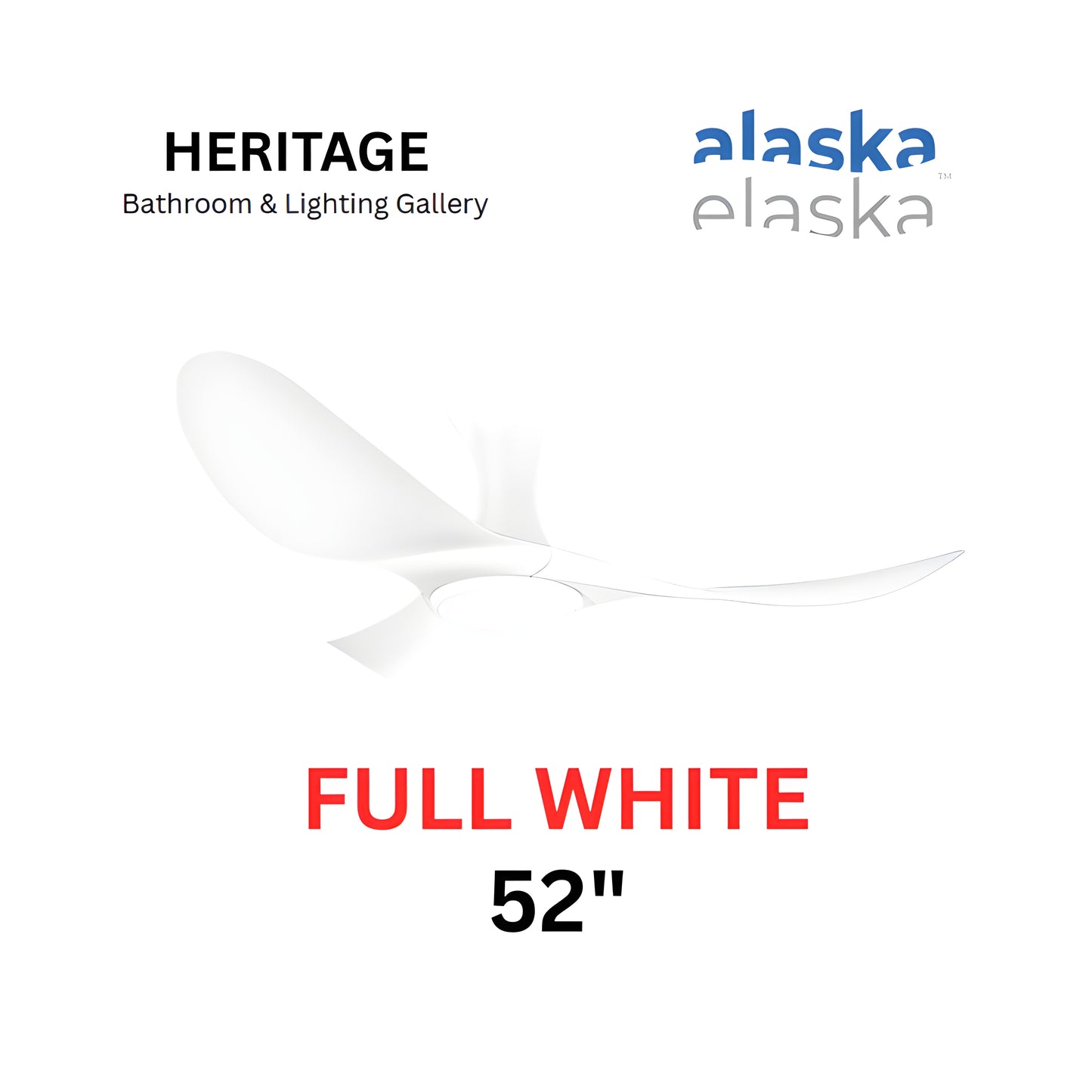 Alaska CURAH 52″ Ceiling Fan With 20W LED RGB (Matt White)