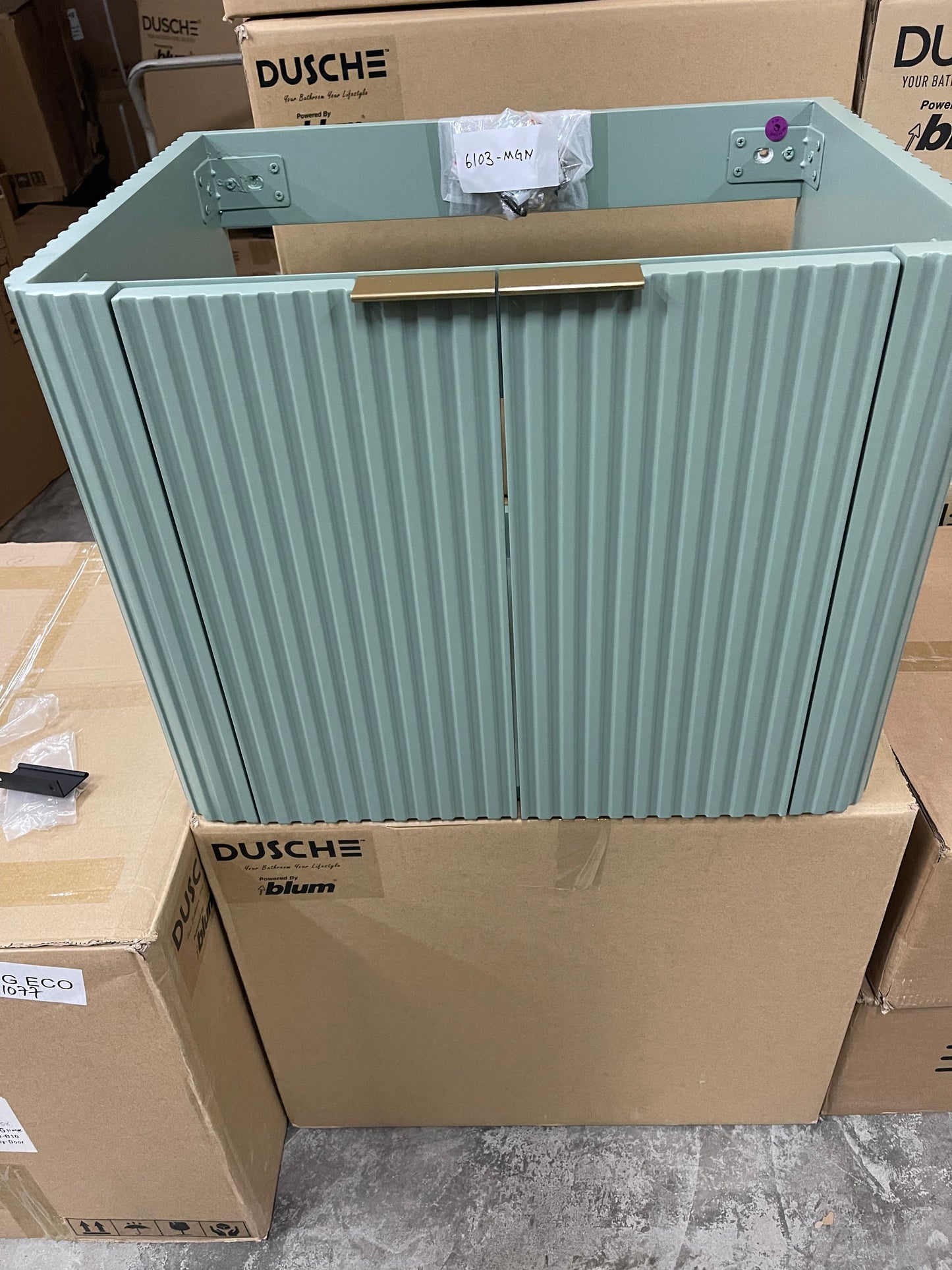 Dusche 2006103MGN 60cm Basin Cabinet - (Fluted Mint Green)