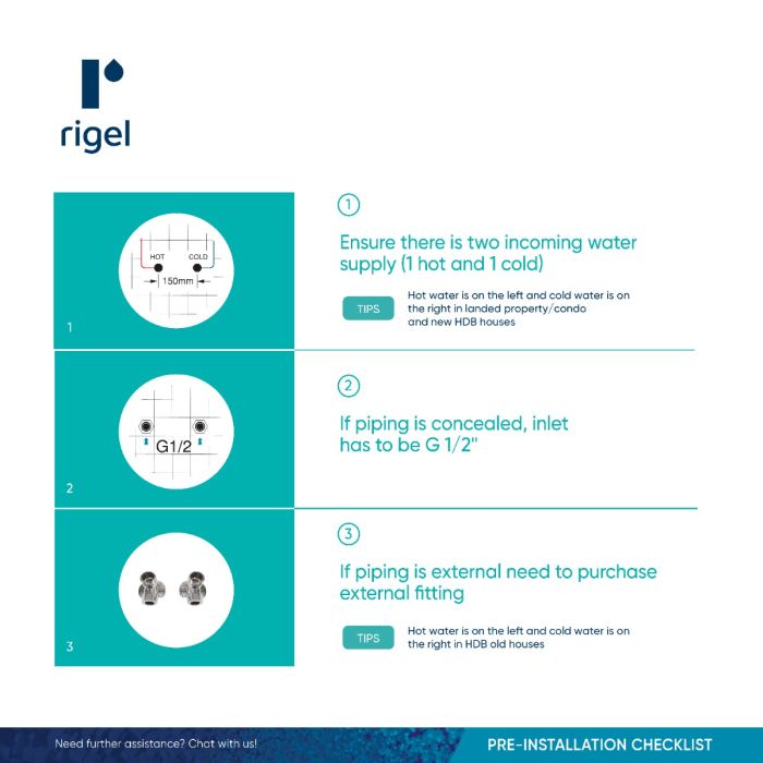 Rigel TSME14459T Chrome Rainshower Set