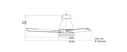KDK U48FP With Light Ceiling Fan (WHITE)