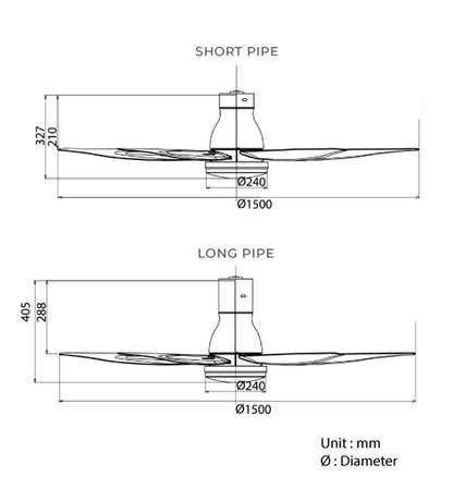 KDK U60FP With Light Ceiling Fan (WHITE)