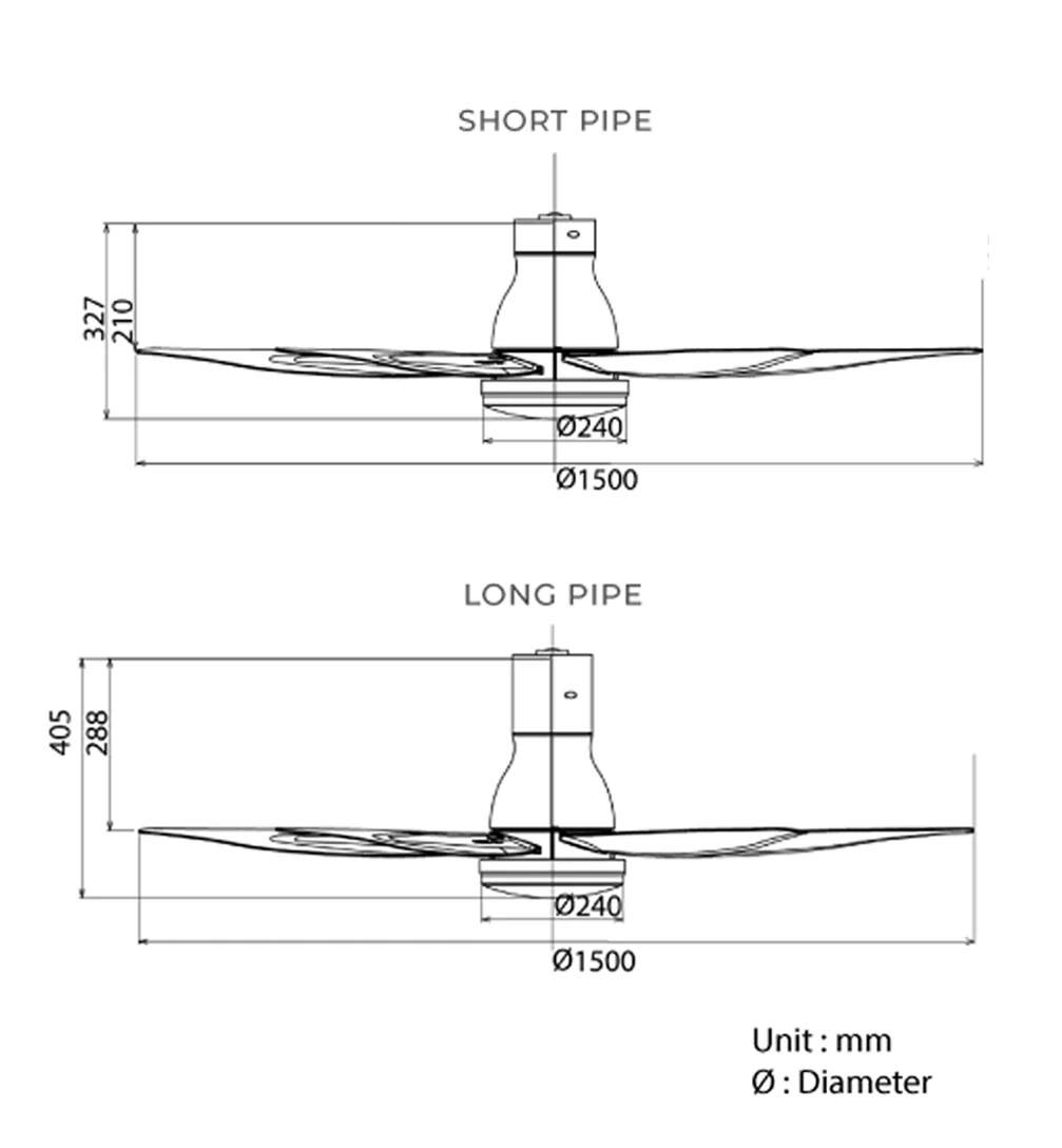 KDK U60FP With Light Ceiling Fan (WHITE)
