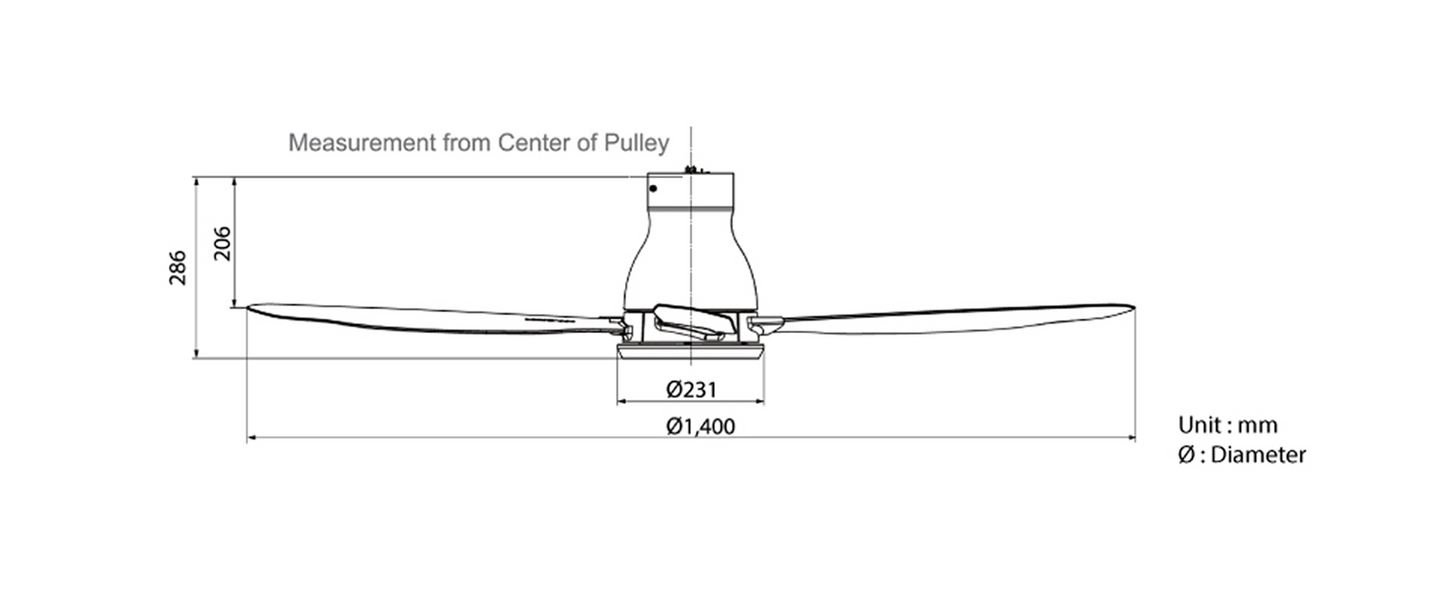 KDK W56WV No Light Ceiling Fan (Black)