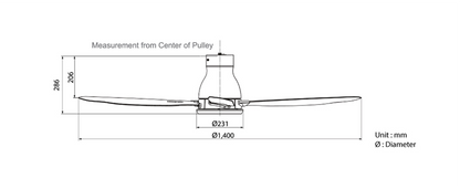 KDK W56WV No Light Ceiling Fan (Black)